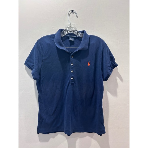 Ralph Lauren Sport Tops - Ralph Lauren Sport Polo Shirt Womens XL Navy Blue Slim Fit Short Sleeve Pony